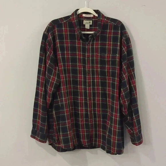 LL Bean Men's Scotch Plaid Flannel Shirt, Traditional‎ Fit size XXL Cotton - Picture 1 of 9